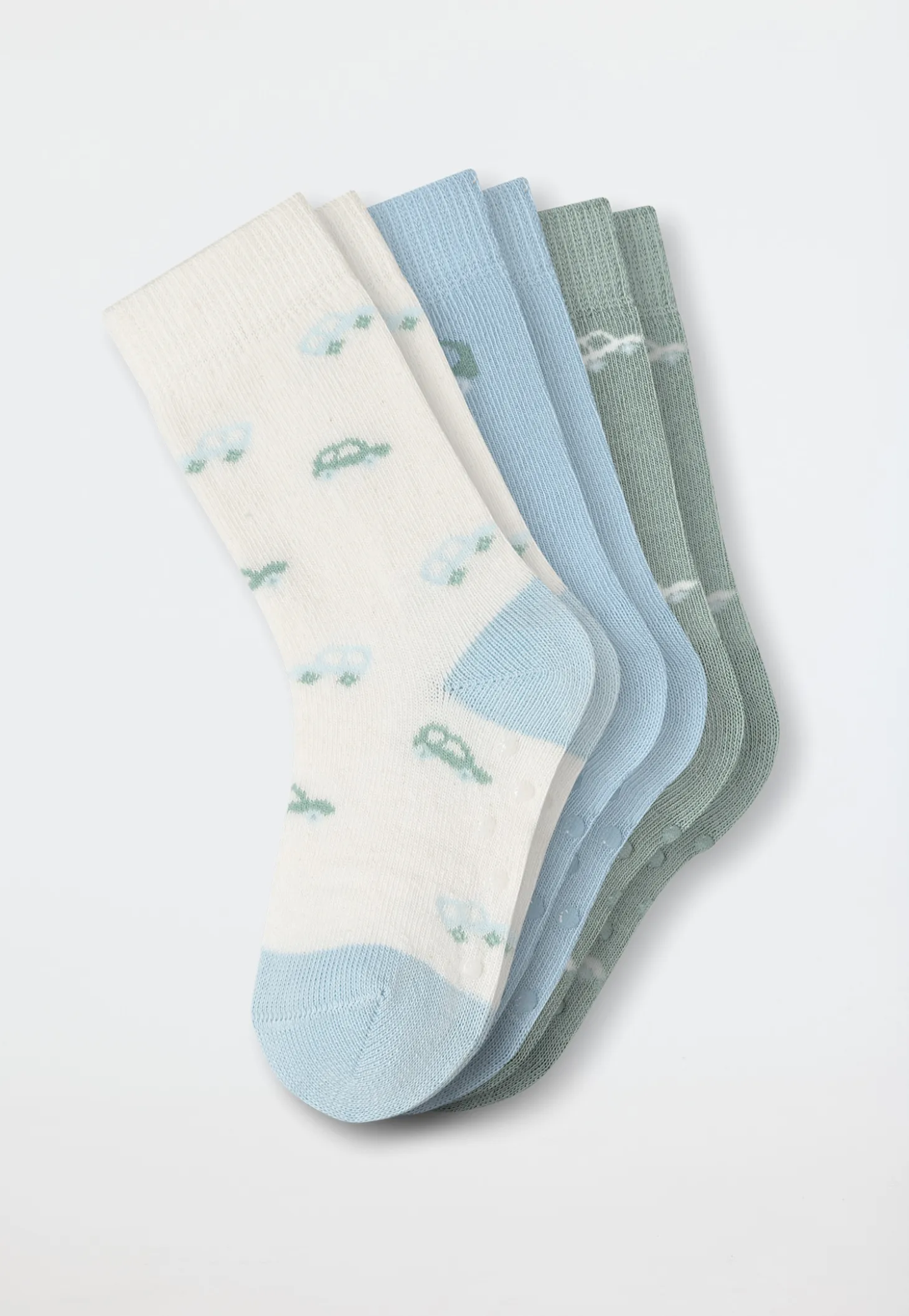 Baby-Stoppersocken 3er-Pack Autos mehrfarbig - Legwear Baby