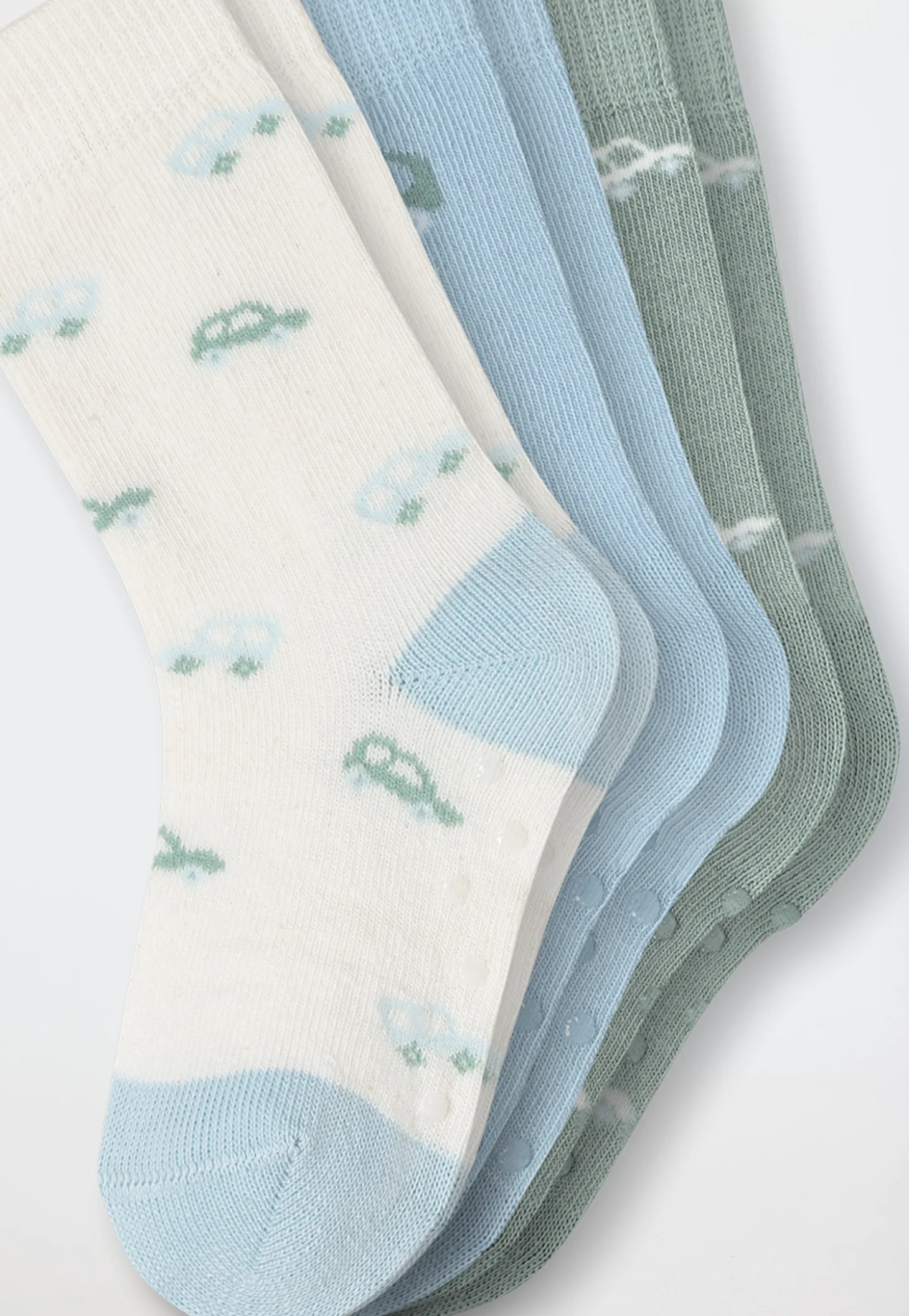 Baby-Stoppersocken 3er-Pack Autos mehrfarbig - Legwear Baby
