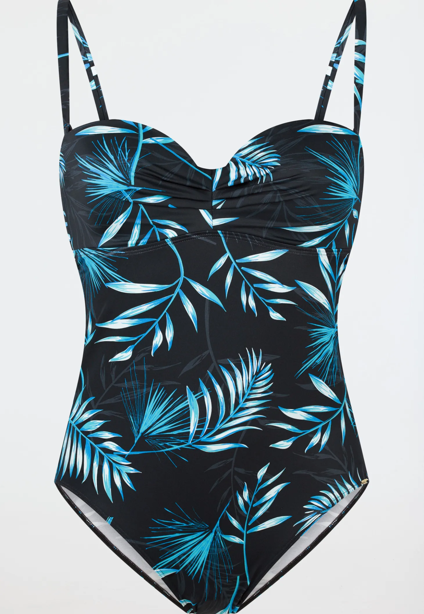 Badeanzug mit Schale Jersey recycelt Palmen multicolor - Aqua