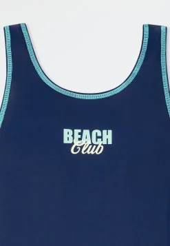 Badeanzug Schulsport blau - Aqua