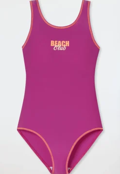 Badeanzug Schulsport fuchsia - Aqua