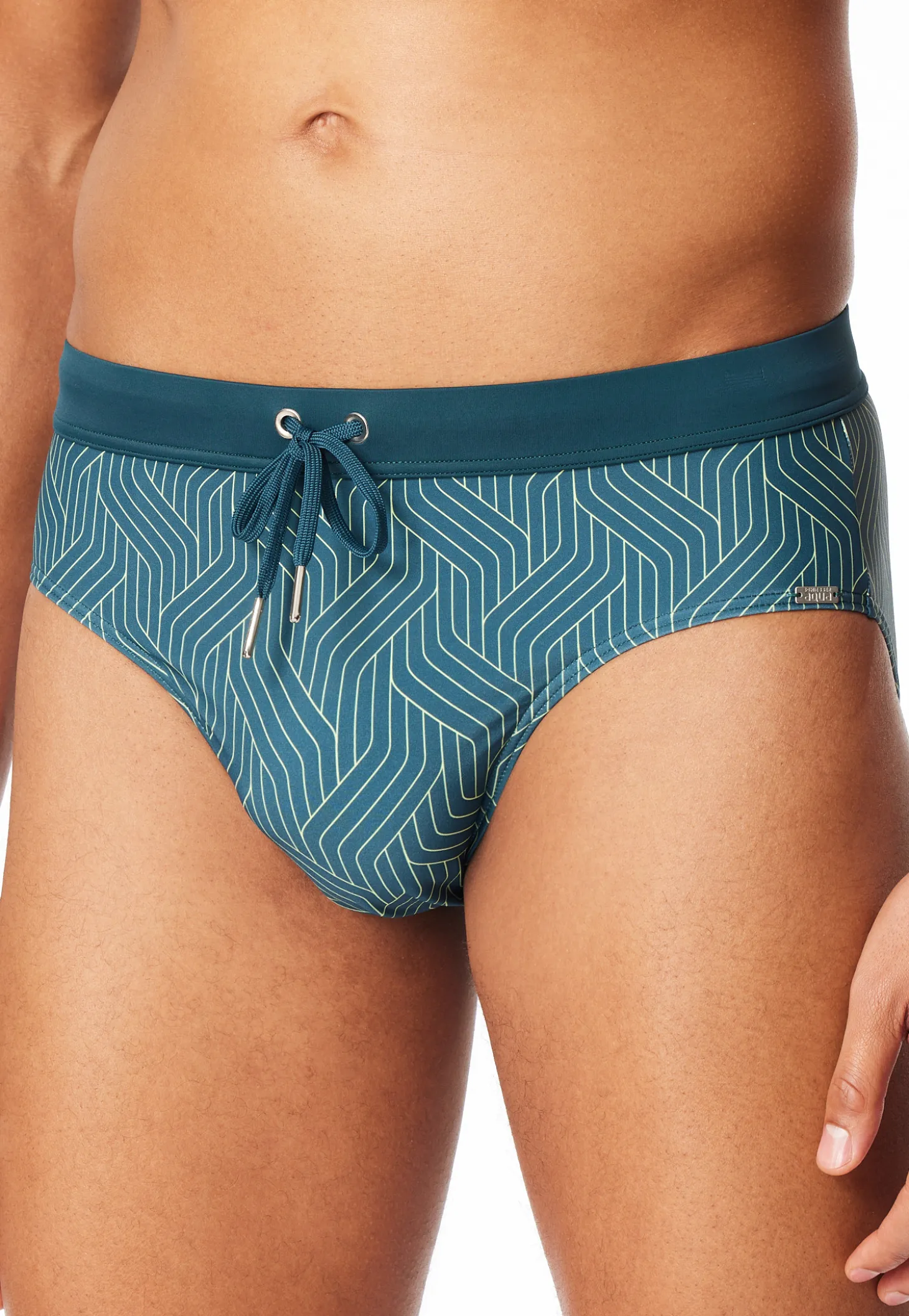 Badehose lime gemustert - Aqua