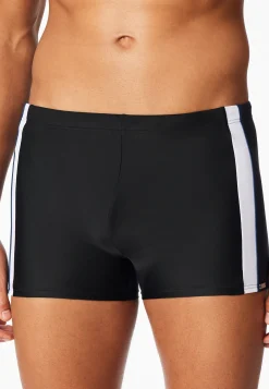 Badehose mit Bein Schlüsseltasche schwarz - Aqua