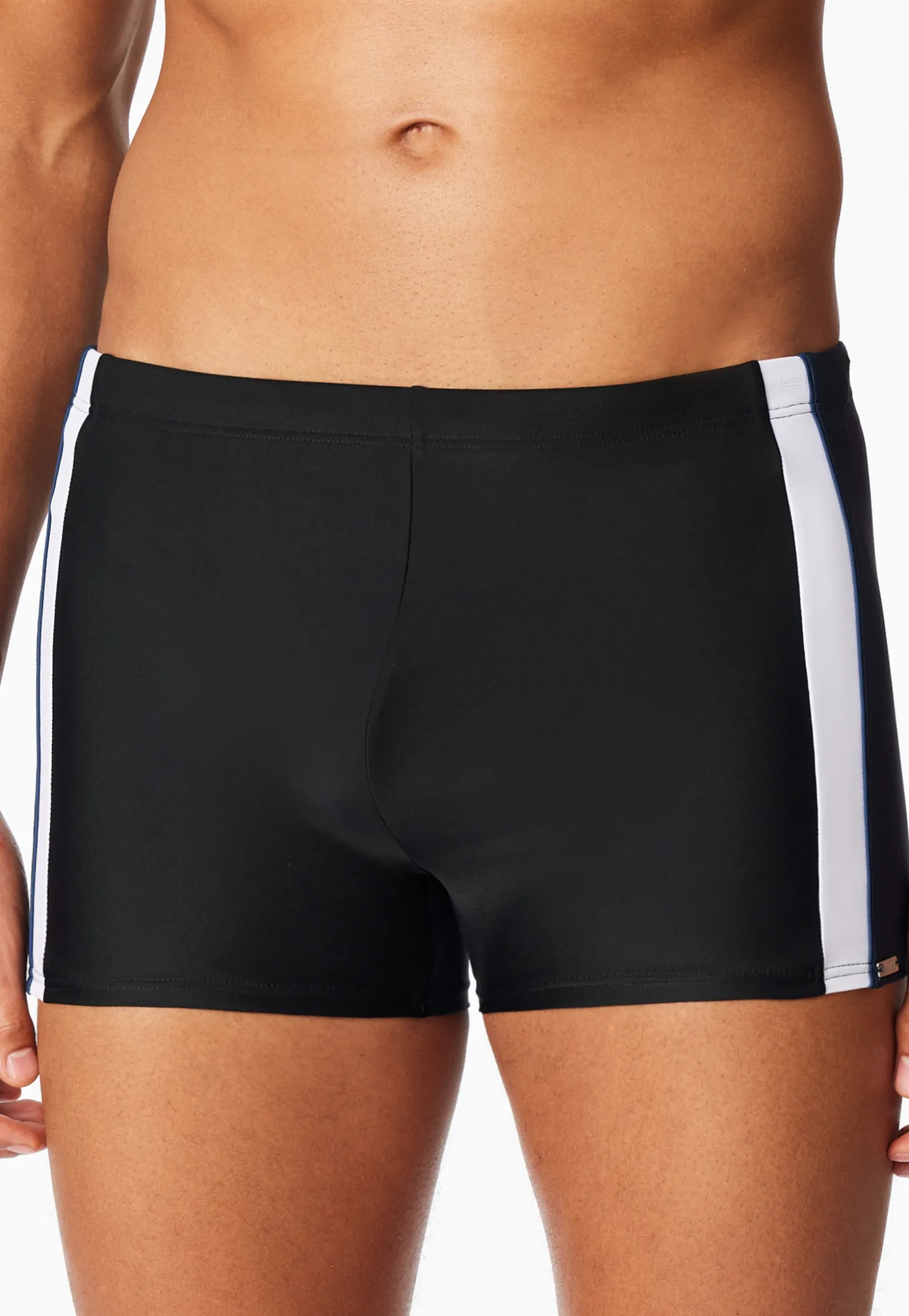 Badehose mit Bein Schlüsseltasche schwarz - Aqua