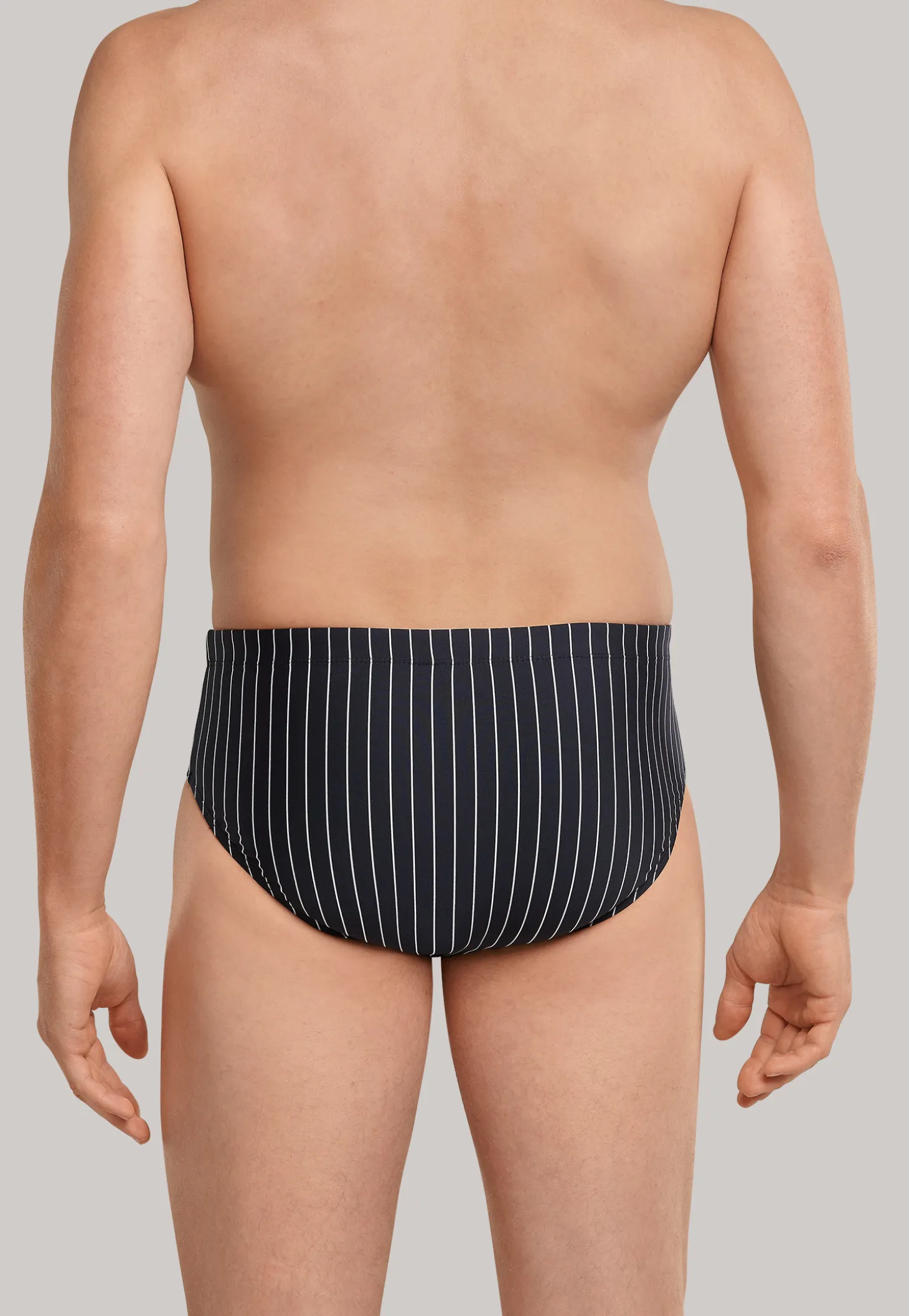 Badehose mit Reißverschlusstasche Wirkware Streifen schwarz - Nautical Casual