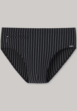 Badehose mit Reißverschlusstasche Wirkware Streifen schwarz - Nautical Casual