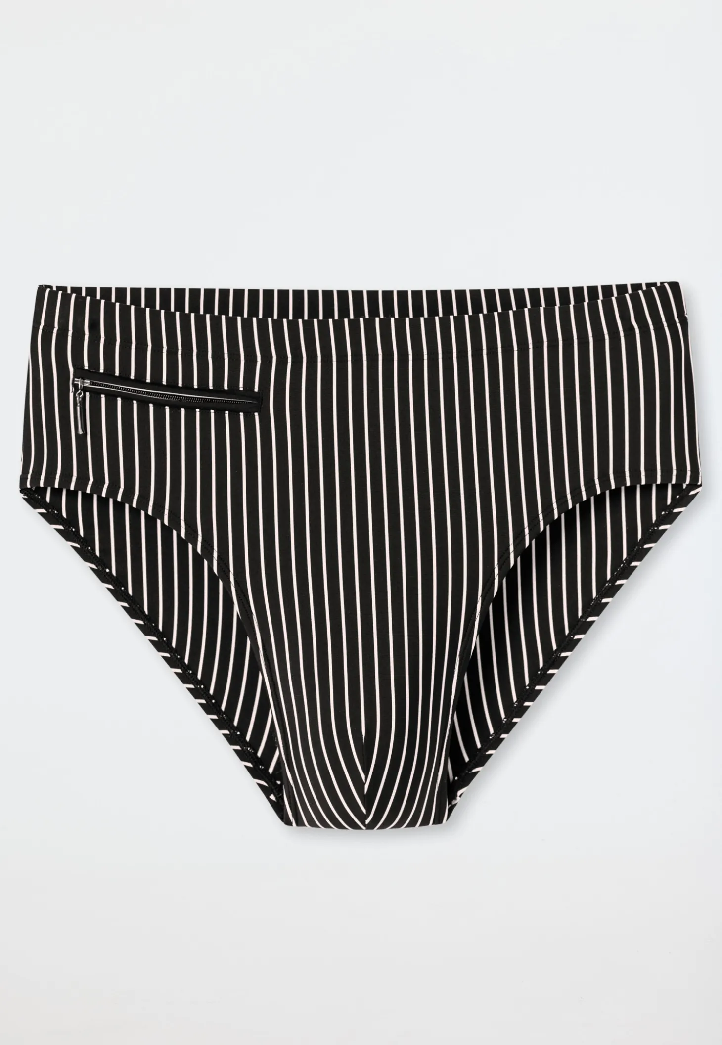 Badehose Reißverschlusstasche schwarz gestreift - Aqua