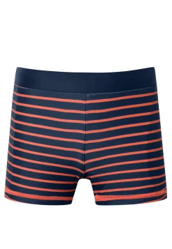 Badehose Single Jersey LSF40+ Streifen orange - Aqua