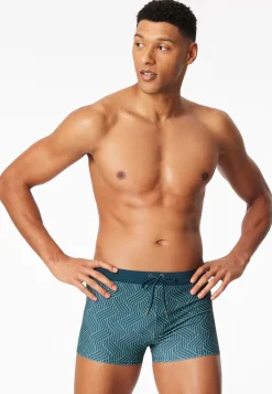 Badehose Wirkware lime gemustert - Aqua