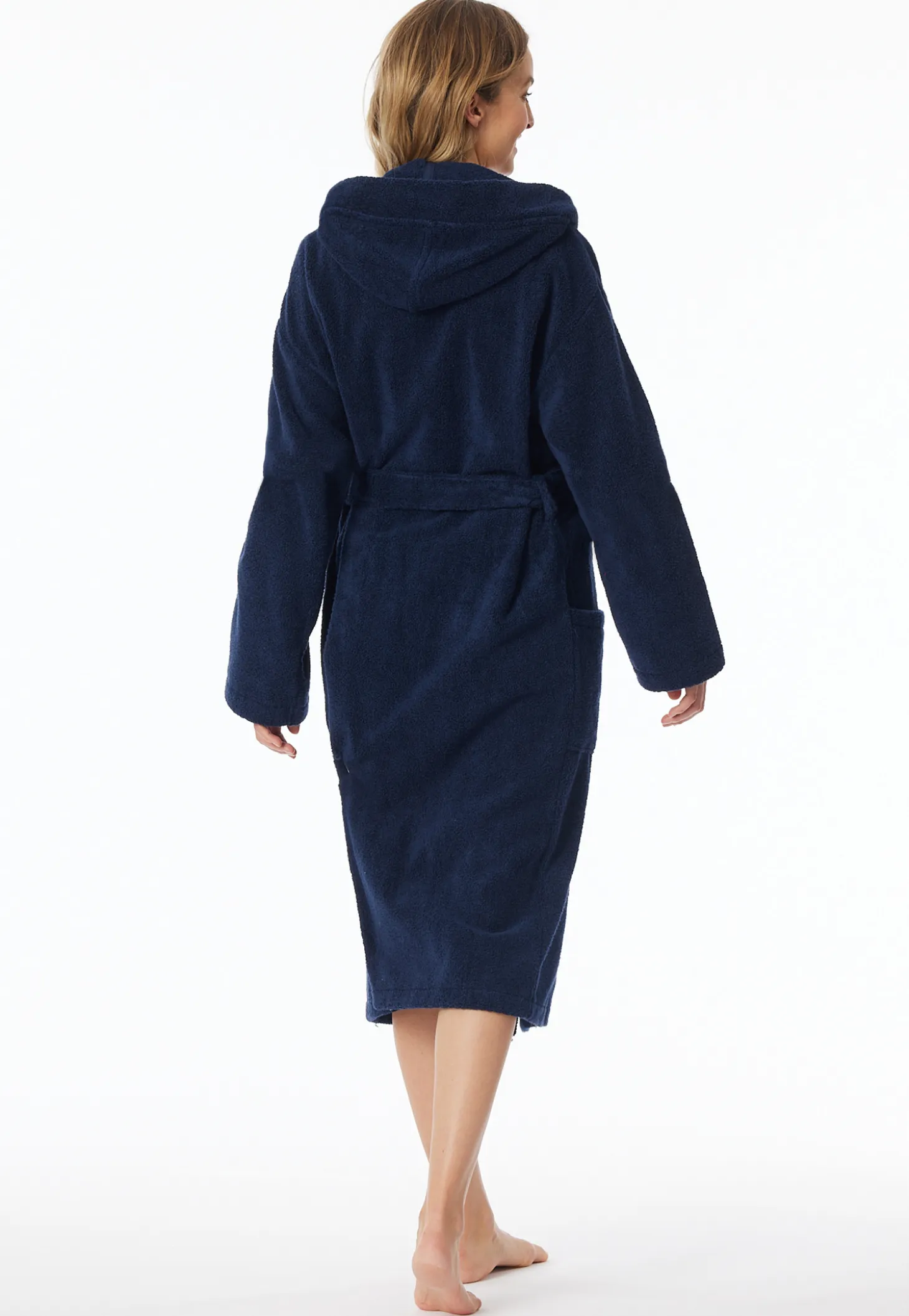 Bademantel mit Kapuze, 120 cm navy - Essentials