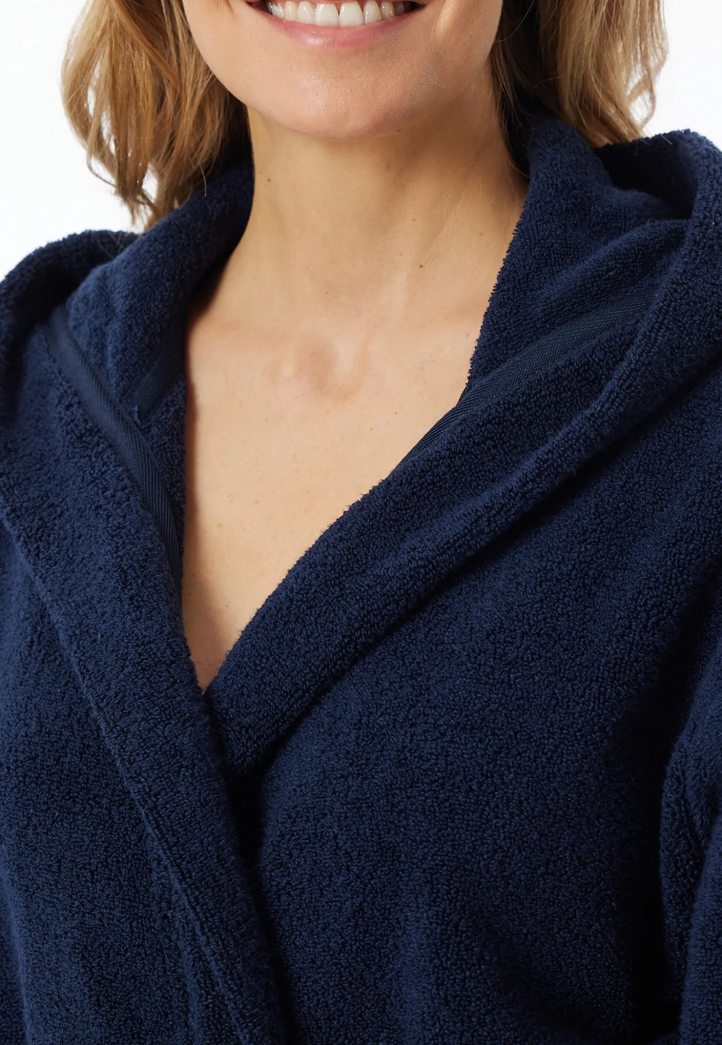 Bademantel mit Kapuze, 120 cm navy - Essentials