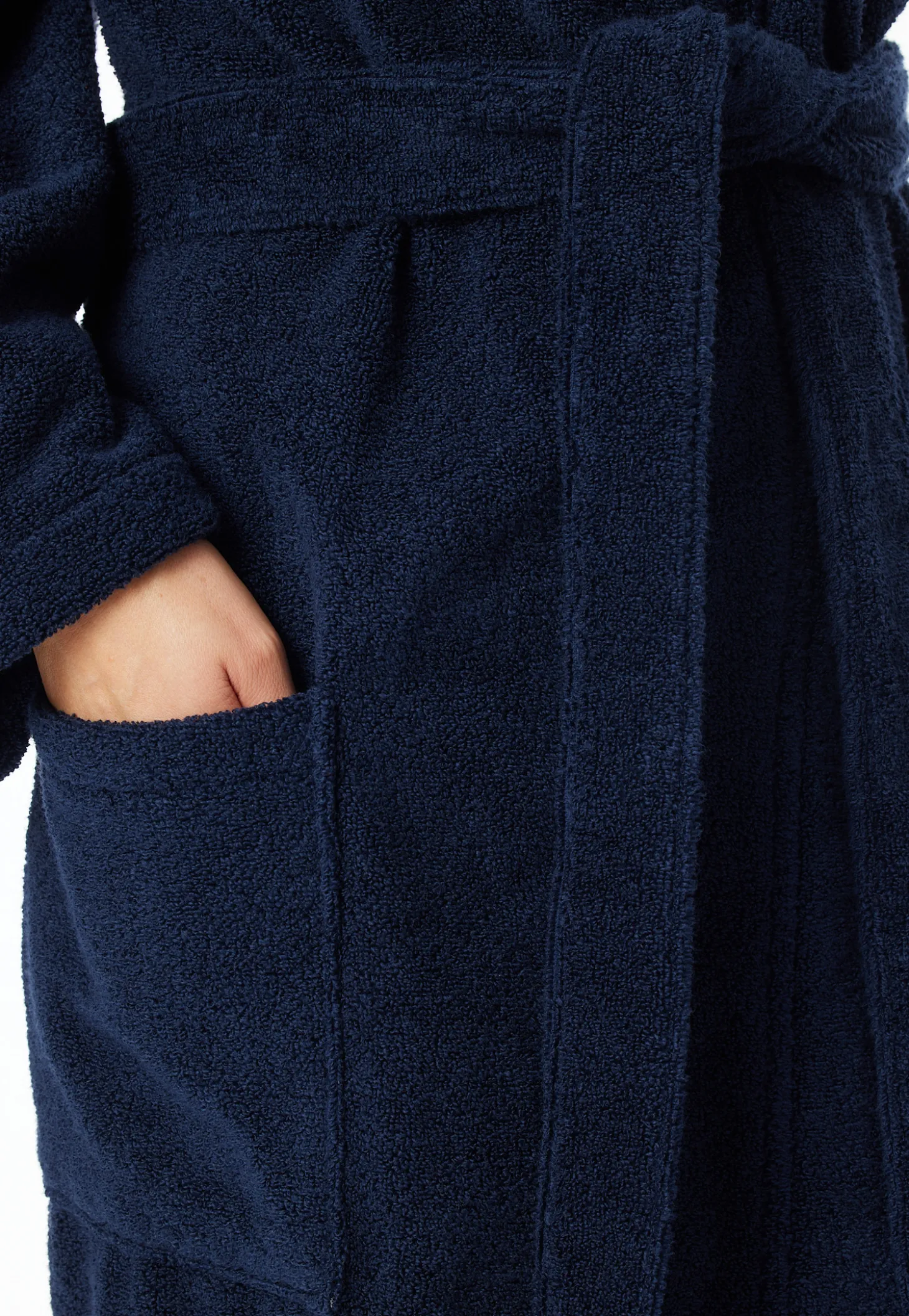 Bademantel mit Kapuze, 120 cm navy - Essentials