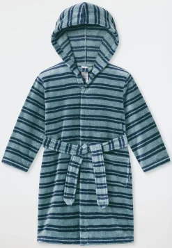 Bademantel Velour Streifen mineral - Kids Nightwear