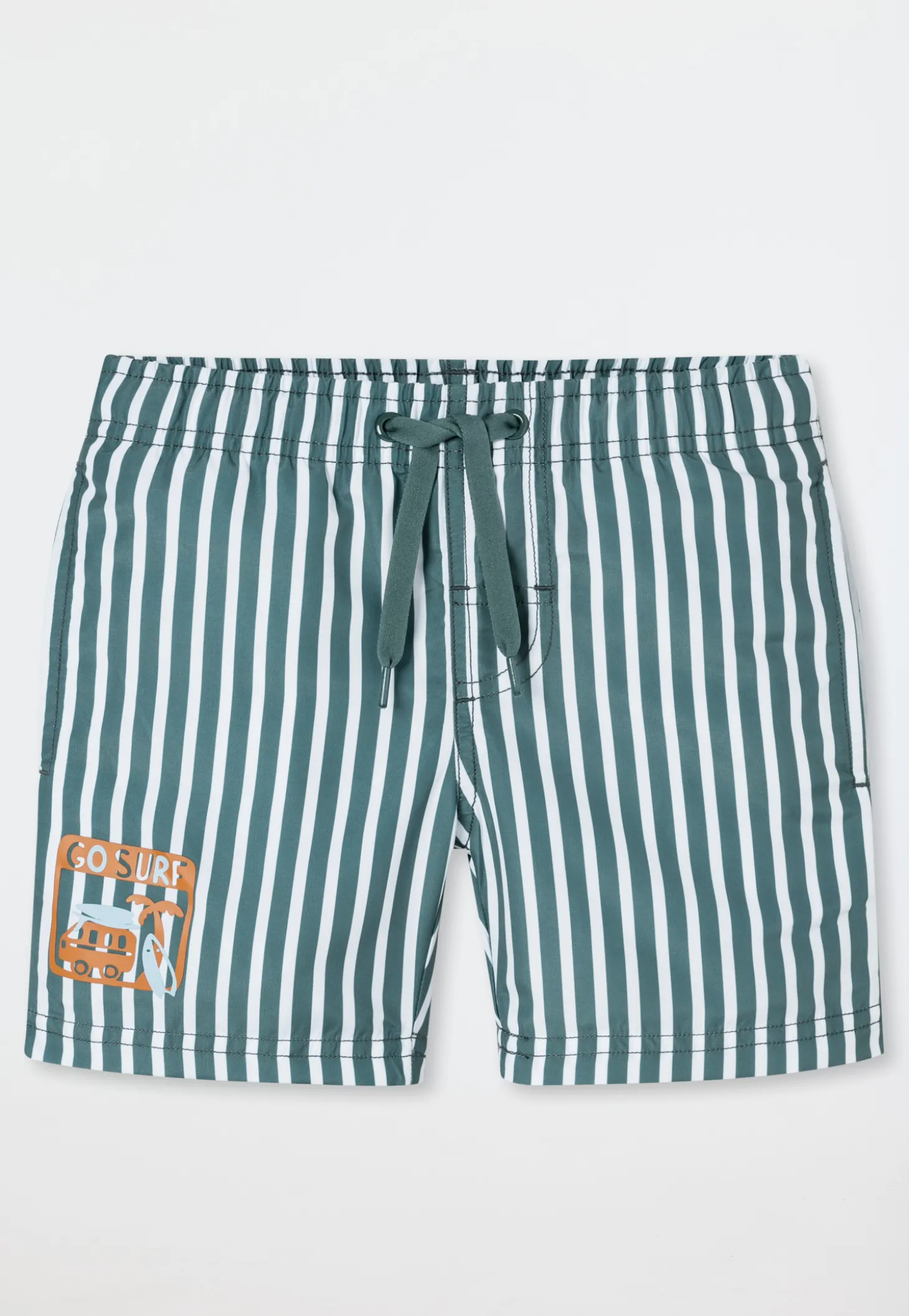 Badeshorts Webware Streifen mineral - Aqua