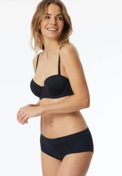Bandeau-BH mit abnehmbaren Trägern und gleitenden Cups schwarz - Unique Micro