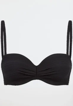 Bandeau-Bikini-Top mit Schale schwarz - Aqua