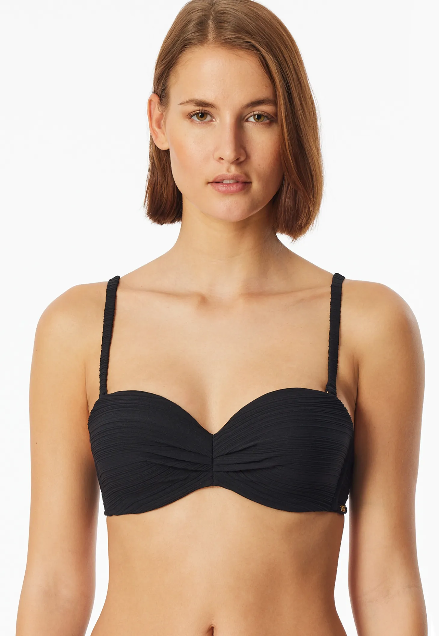 Bandeau-Bikini-Top mit Schale schwarz - Aqua