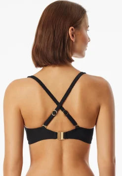 Bandeau-Bikini-Top mit Schale schwarz - Aqua
