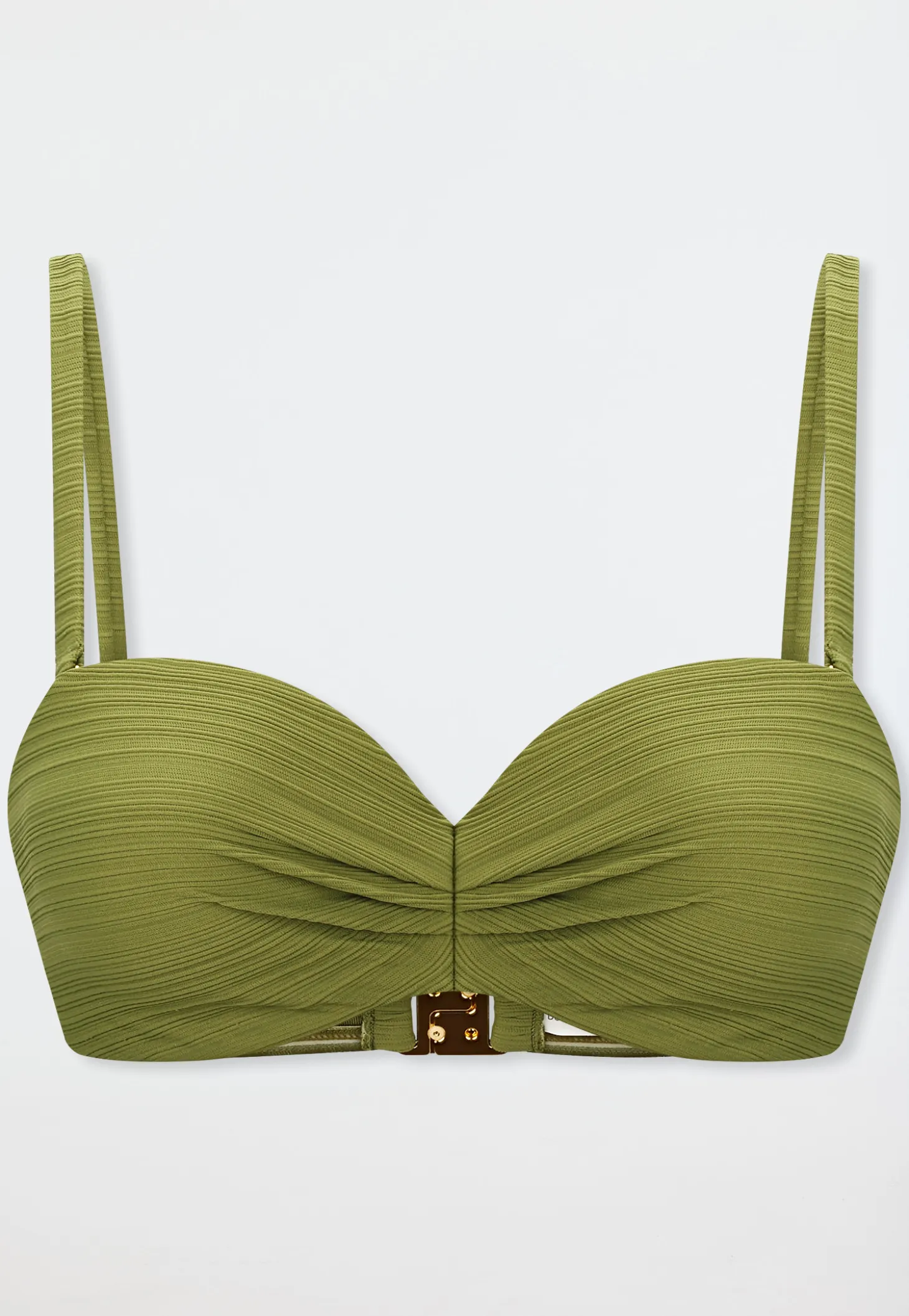 Bandeau-Bikini-Top mit Schale oliv - Aqua