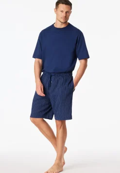 Bermuda Webware Seersucker navy gestreift - Mix+Relax
