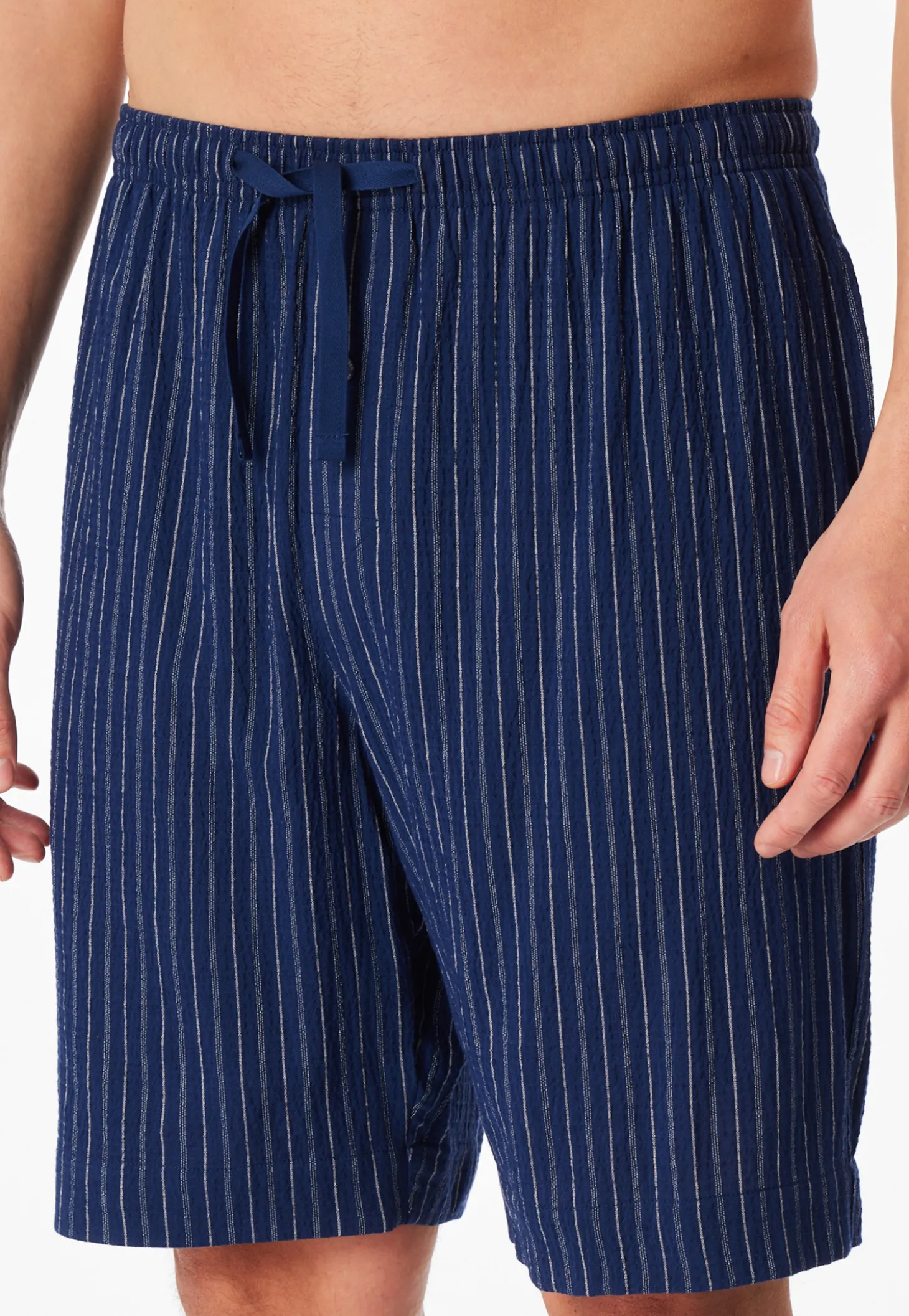 Bermuda Webware Seersucker navy gestreift - Mix+Relax