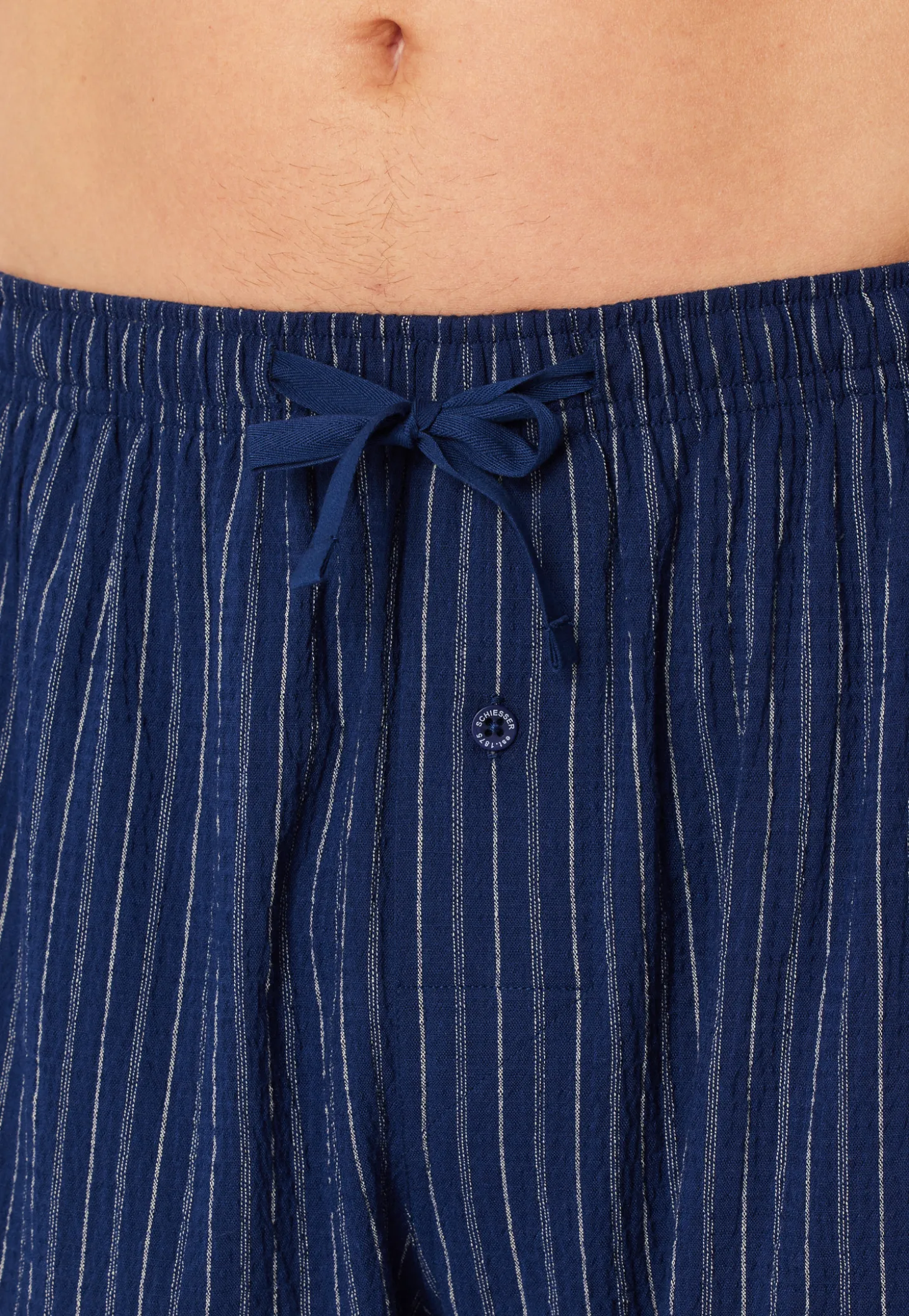 Bermuda Webware Seersucker navy gestreift - Mix+Relax