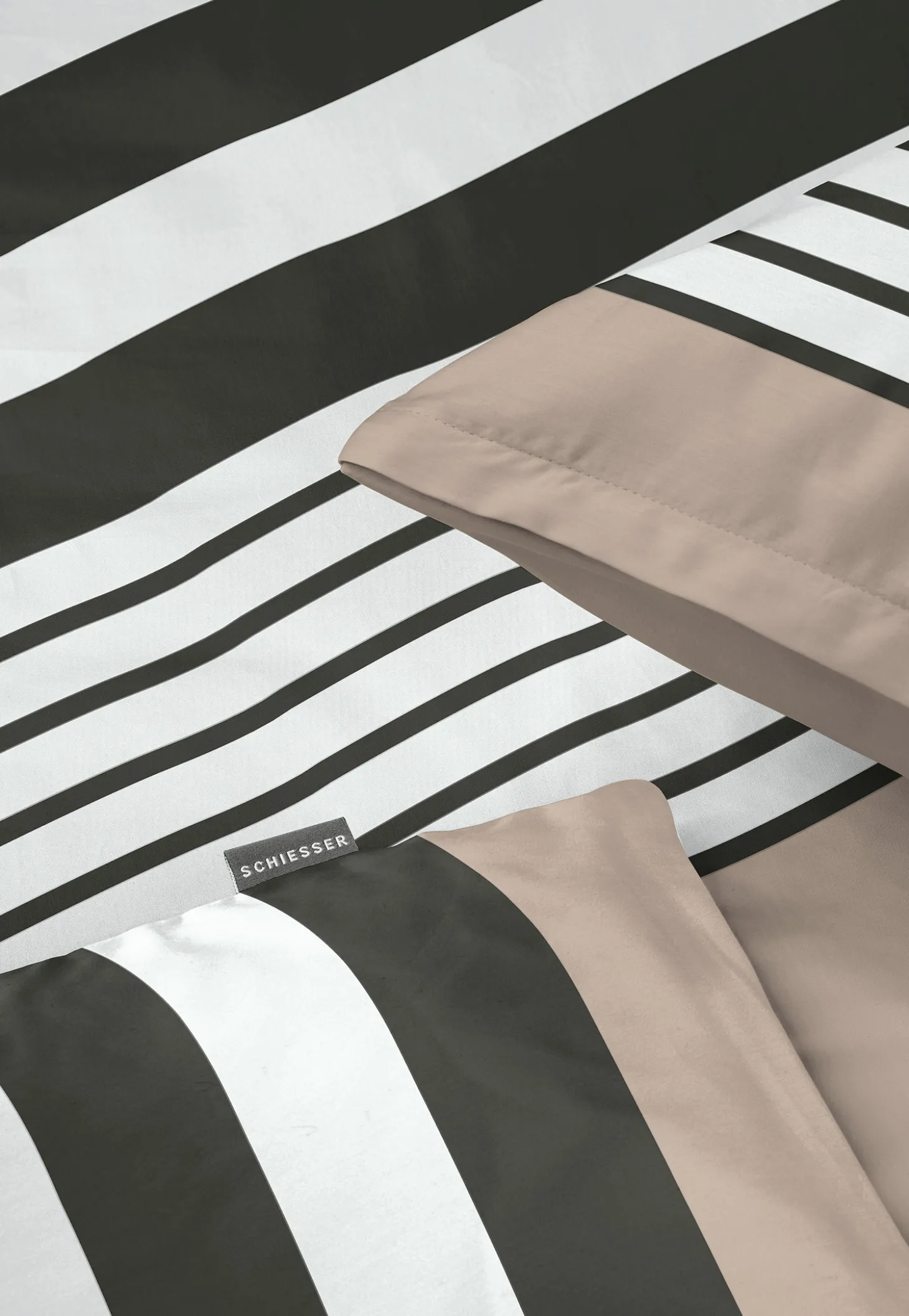 Bettwäsche 2-teilig Renforcé beige gestreift - SCHIESSER Home