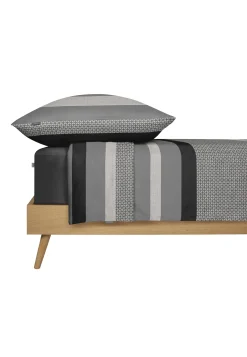 Bettwäsche 2-teilig Satin Streifen grau - SCHIESSER Home