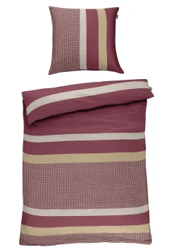 Bettwäsche 2-teilig Satin Streifen bordeaux - SCHIESSER Home