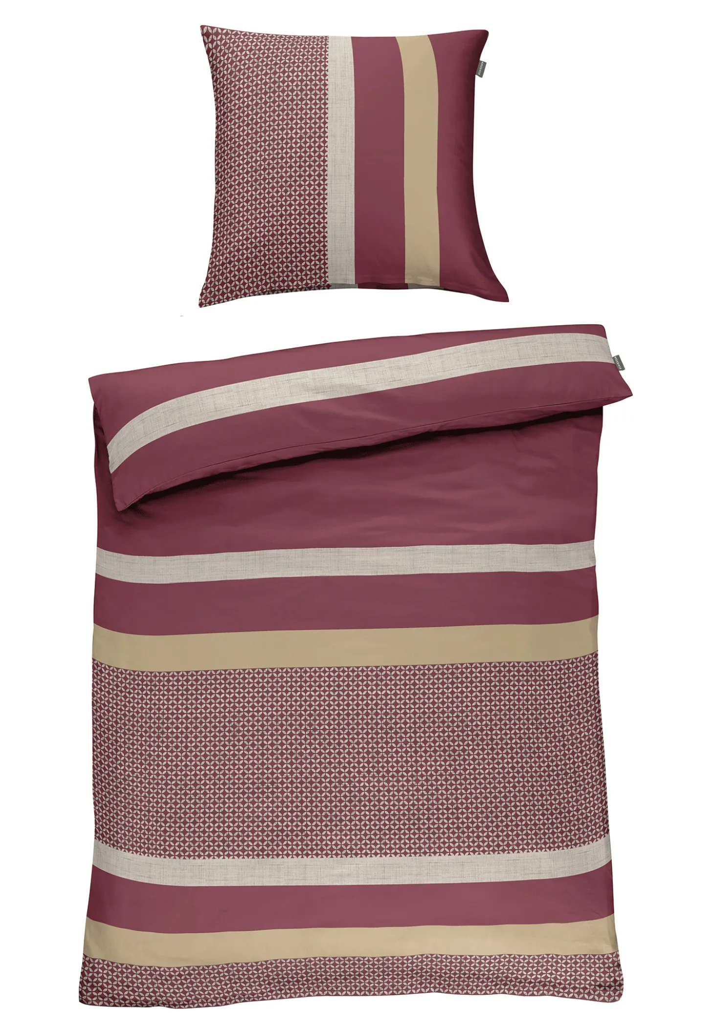 Bettwäsche 2-teilig Satin Streifen bordeaux - SCHIESSER Home