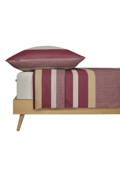 Bettwäsche 2-teilig Satin Streifen bordeaux - SCHIESSER Home