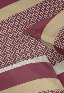 Bettwäsche 2-teilig Satin Streifen bordeaux - SCHIESSER Home