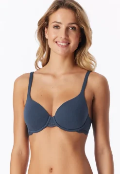 BH mit Schale Spitze deep blue - Unique Cotton