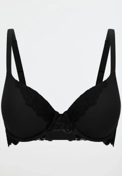 BH mit Schale und Bügel Spitze schwarz - Unique Cotton