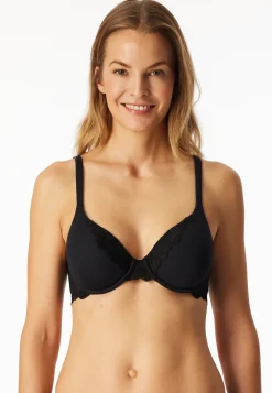 BH mit Schale und Bügel Spitze schwarz - Unique Cotton