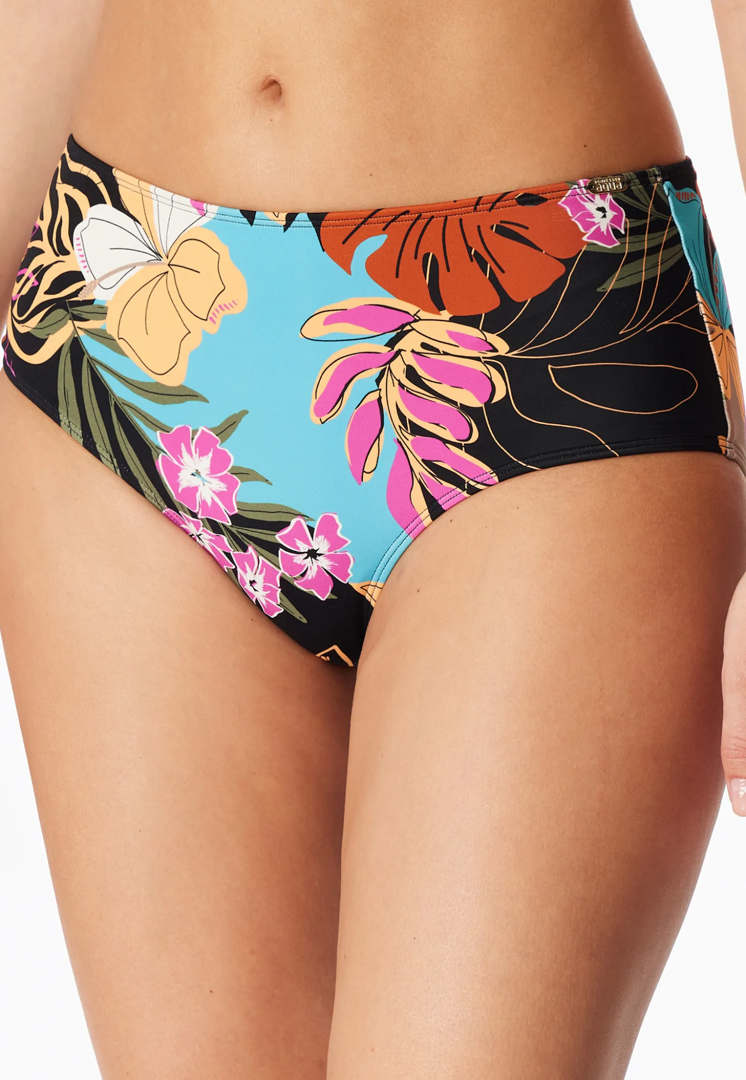 Bikinihose Blumen multicolor - Aqua