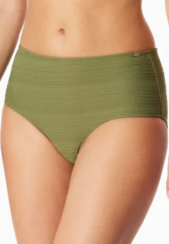 Bikinihose Panty Streifen oliv - Aqua