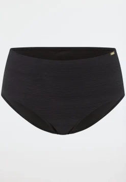Bikinihose Panty Streifen schwarz - Aqua