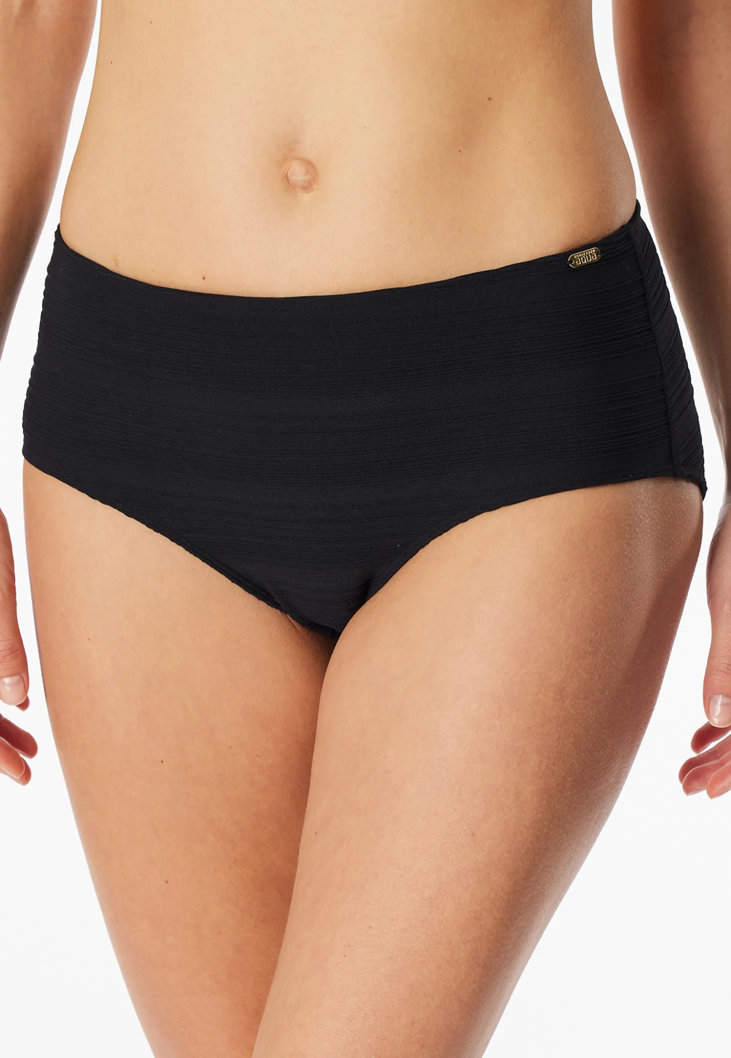 Bikinihose Panty Streifen schwarz - Aqua