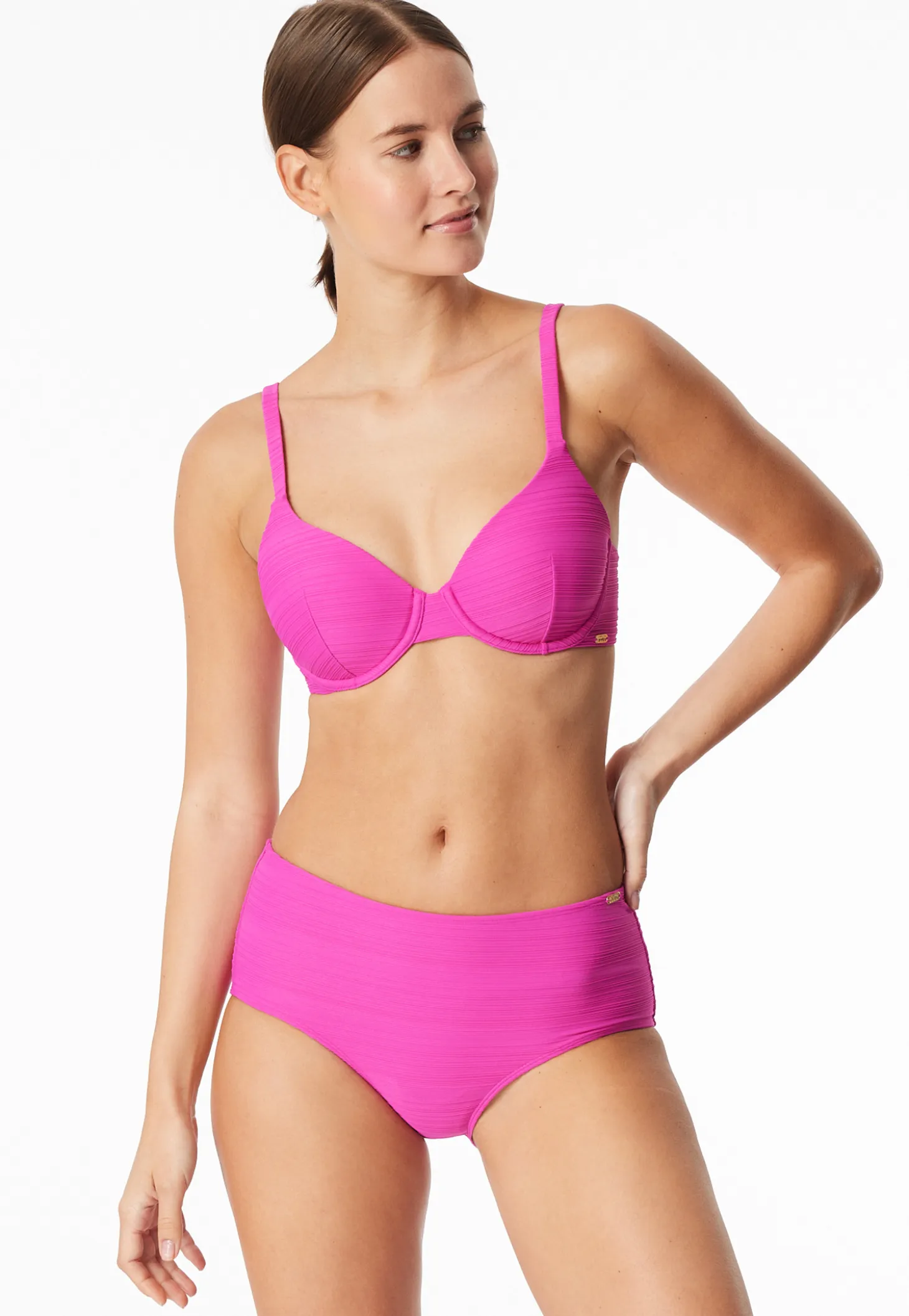 Bikini-Top mit Schale fuchsia - Aqua