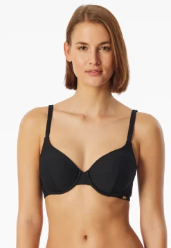 Bikini-Top mit Schale schwarz - Aqua