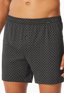 Boxershorts 2er-Pack Jersey uni / schwarz gemustert - Boxershorts Multipacks