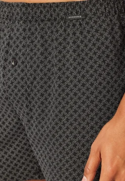 Boxershorts 2er-Pack Jersey uni / schwarz gemustert - Boxershorts Multipacks