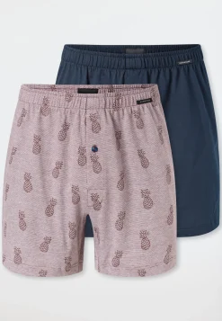 Boxershorts 2er-Pack Jersey uni gemustert - Boxershorts Multipacks