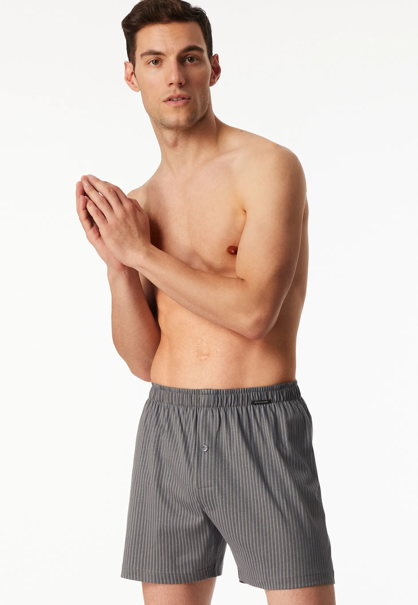 Boxershorts 2er-Pack Jersey uni gemustert - Boxershorts Multipack