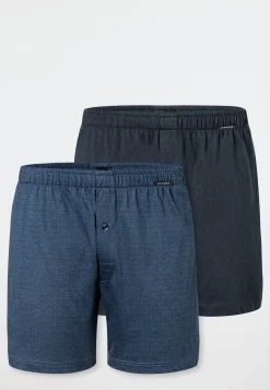 Boxershorts 2er-Pack Jersey uni gemustert - Boxershorts Multipack