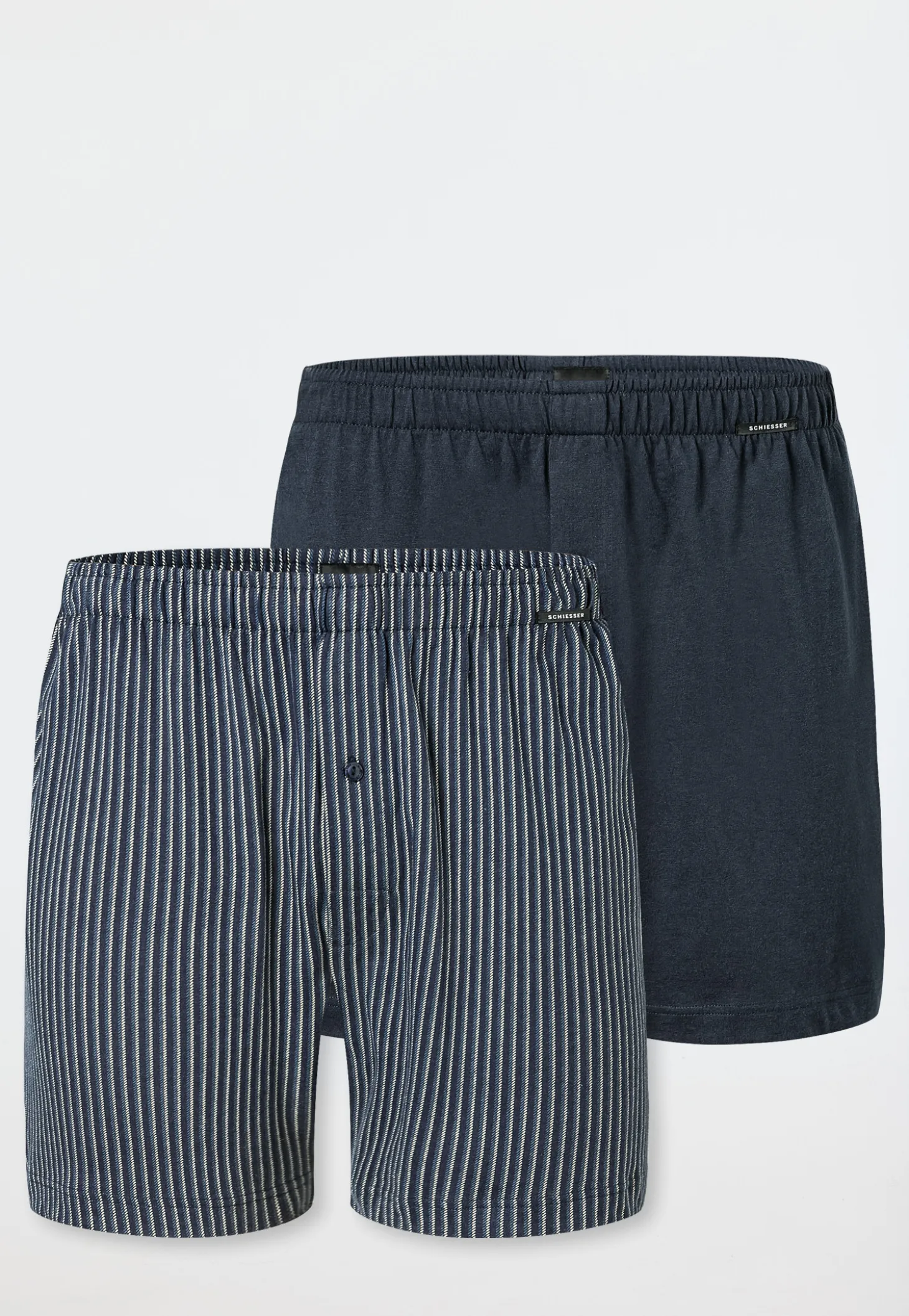 Boxershorts 2er-Pack Jersey uni gemustert - Boxershorts Multipacks