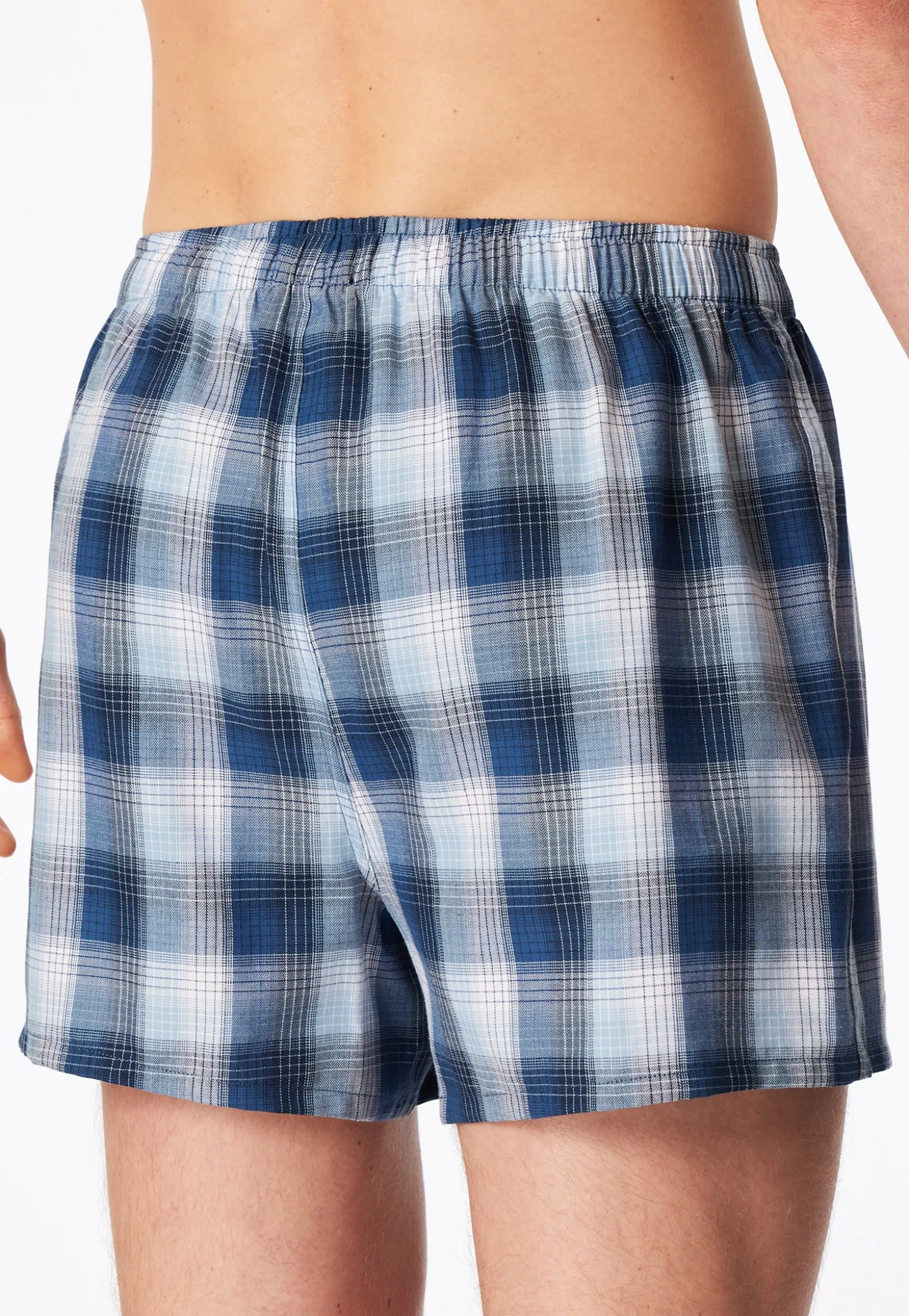 Boxershorts 2er-Pack Webware blau gemustert - Boxershorts Multipack