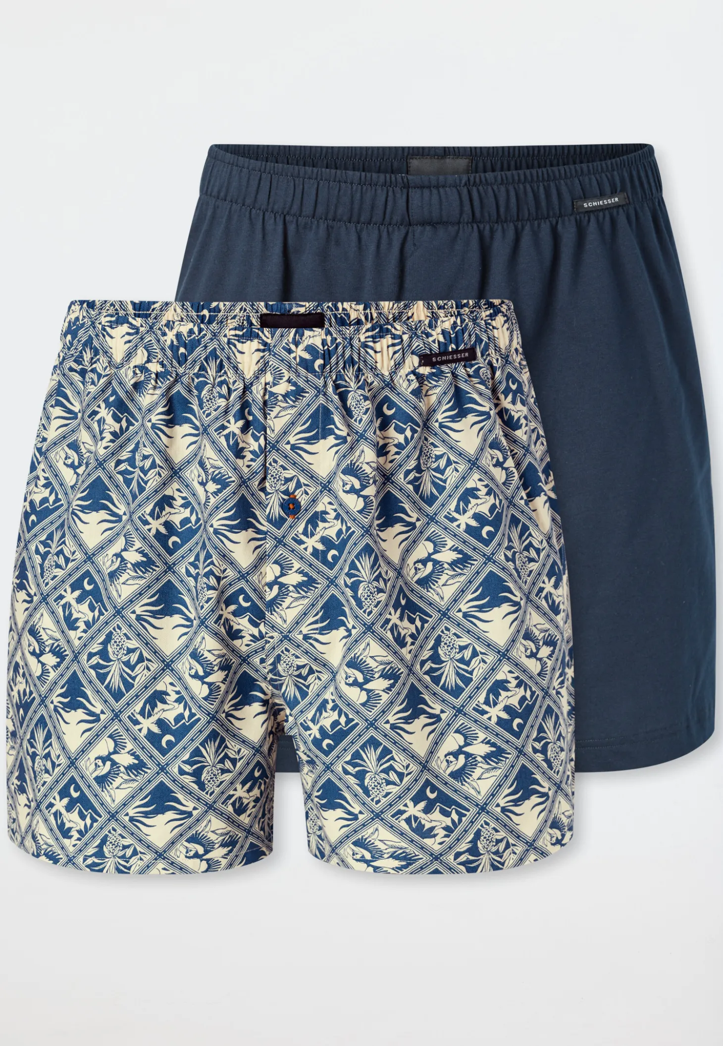 Boxershorts 2er-Pack Webware mehrfarbig gemustert - Boxershorts Multipack