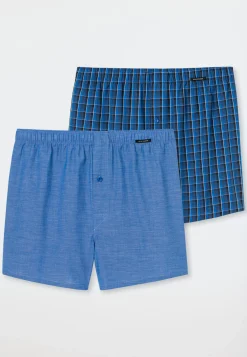 Boxershorts 2er-Pack Webware royal kariert - Boxershorts Multipack